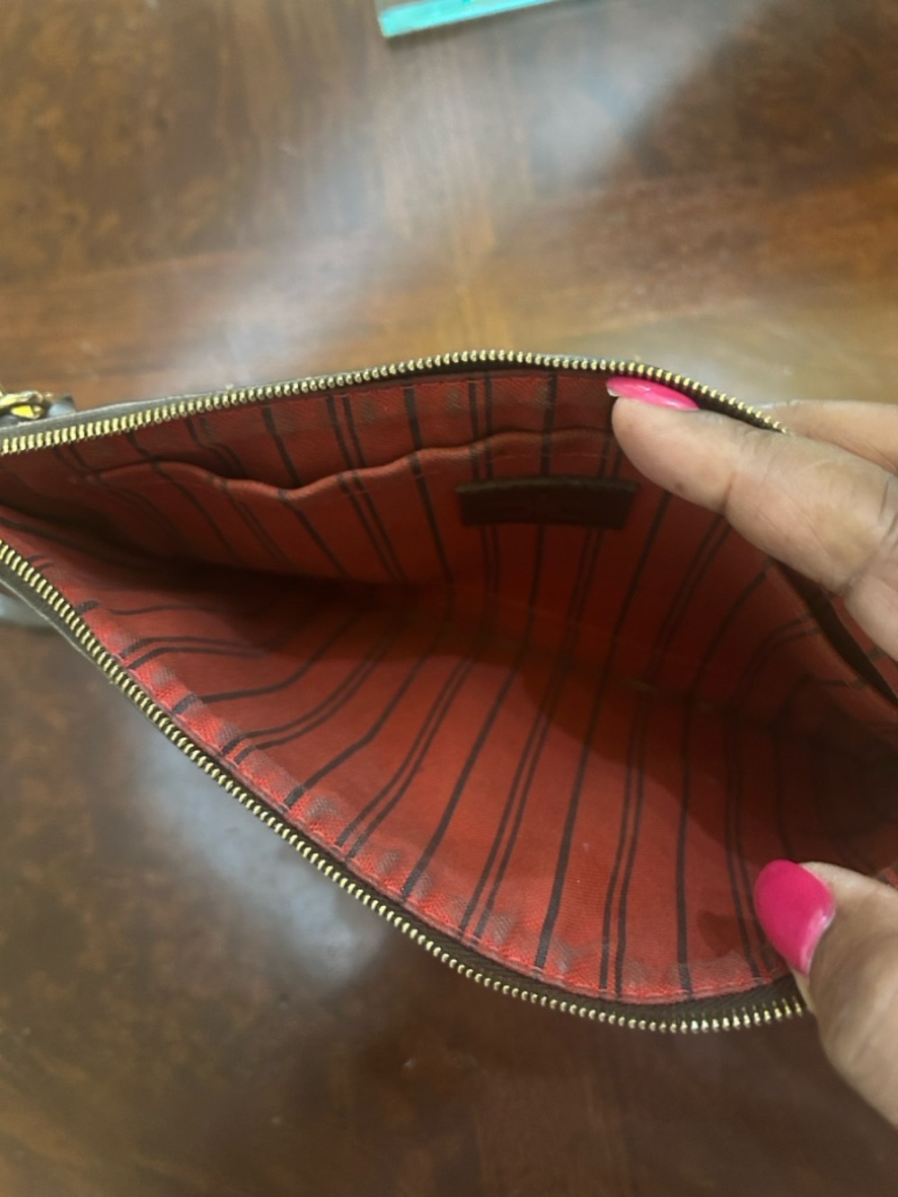 Louis Vuitton Damier Ebene Wristlet Pouch (Custom Design) - Picture 8 of 11